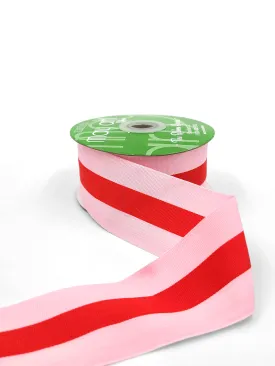 2" Pink & Red Stripe Grosgrain Ribbon