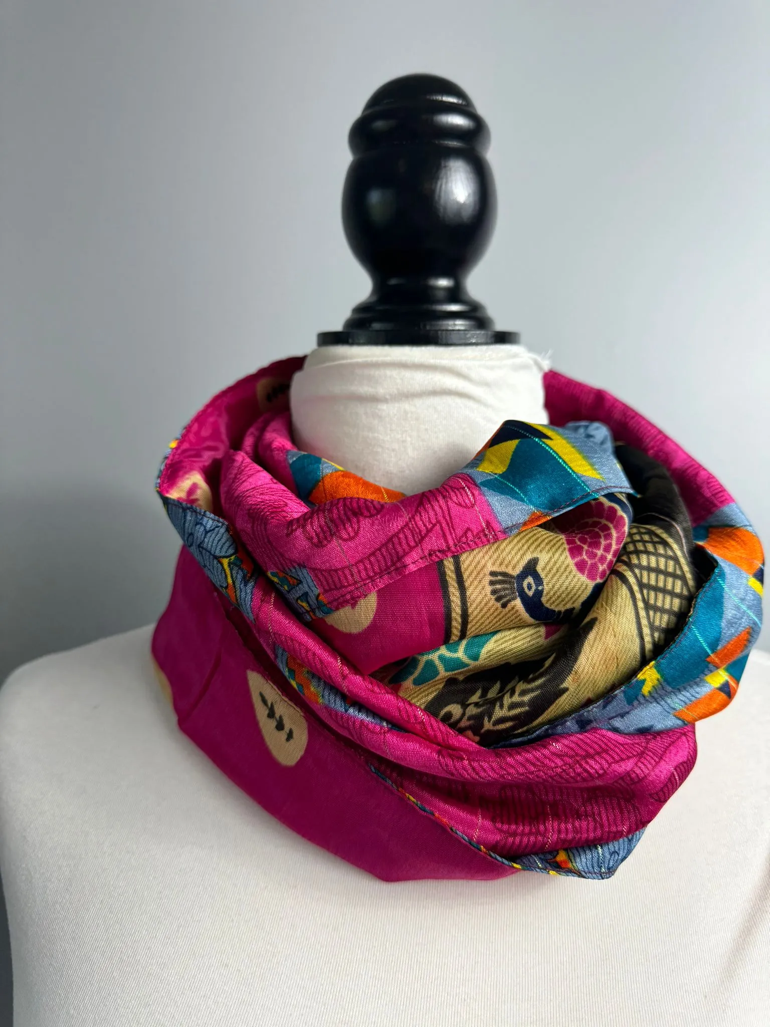 40 inch Reversible Infinity Scarf (short) E046