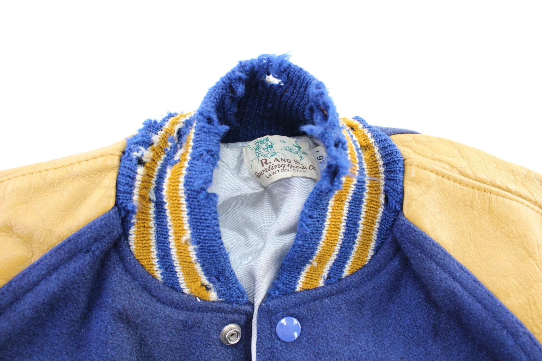 70's Blue & Gold Trainer Letterman Varsity Jacket