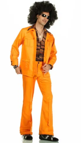 70s Deluxe Retro Leisure Suit Costume in Orange