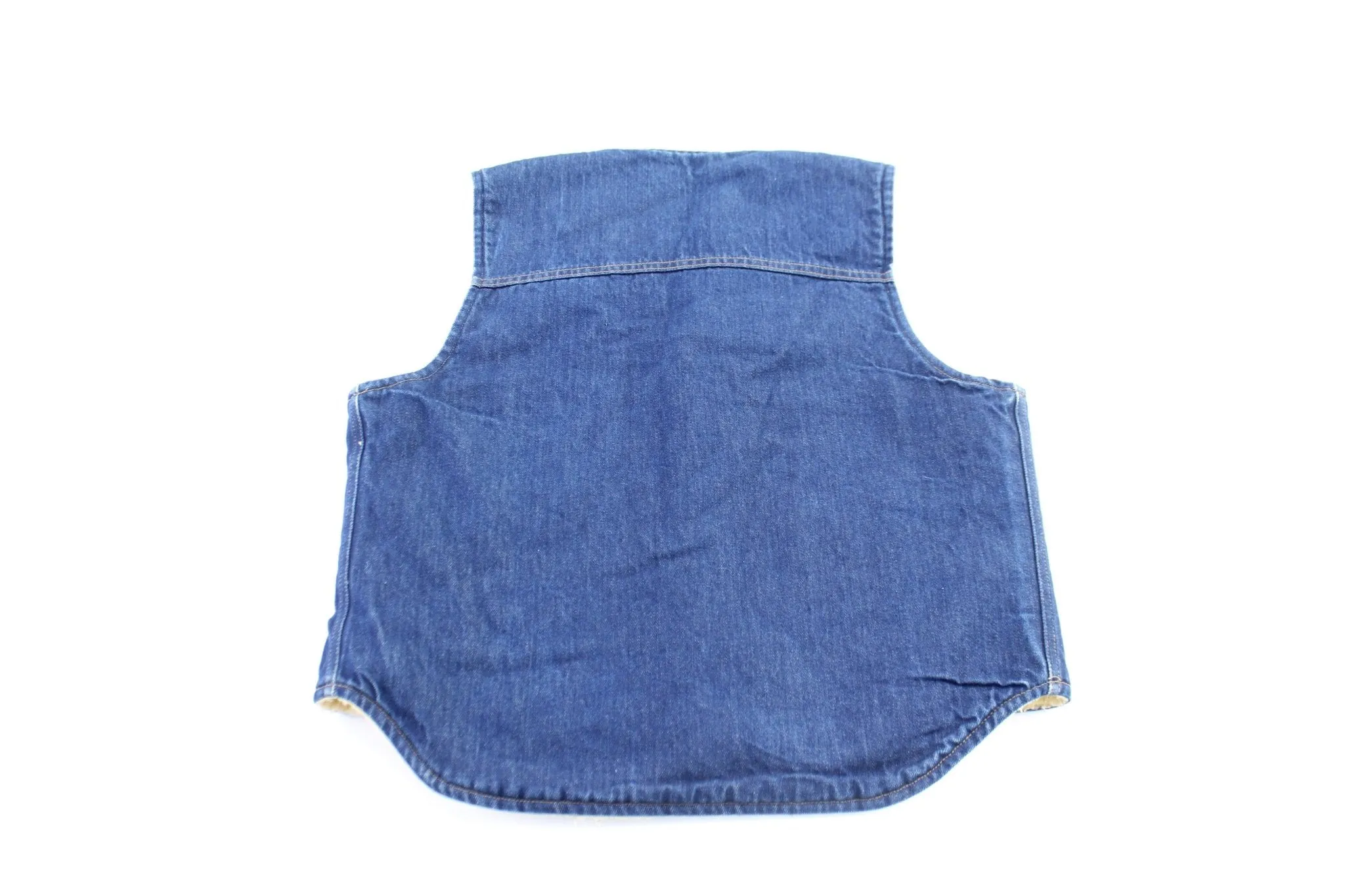 80's Carhartt Logo Patch Sherpa Lined Denim Vest