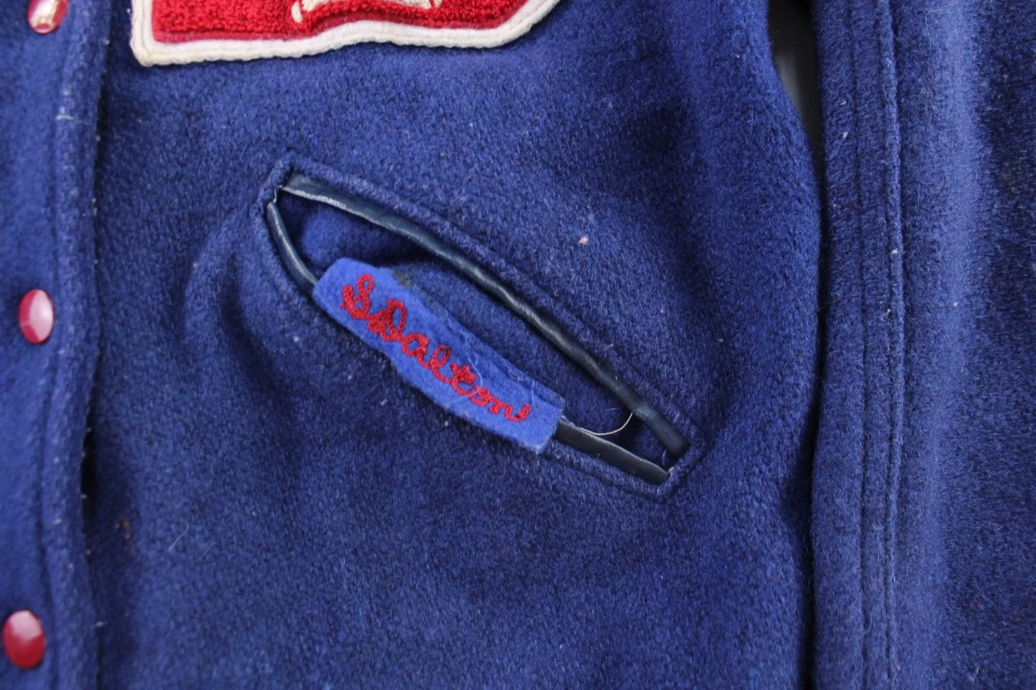 80's Howe's Athletic Red & Blue Cheerleader Varsity Jacket