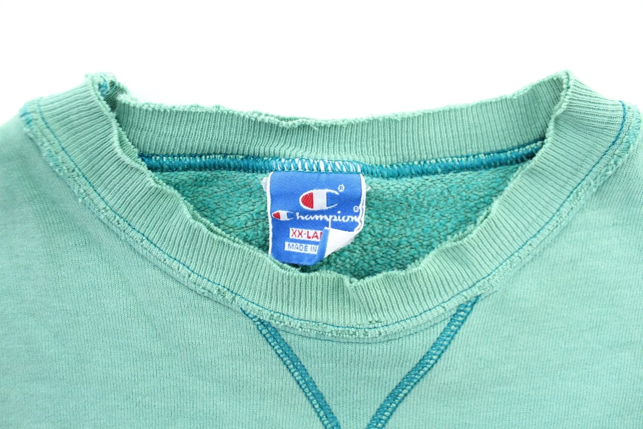 90's Champion Embroidered Logo Green Sweatshirt