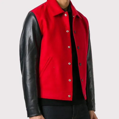 Ami Alexandre Leather Flight Bomber Jacket