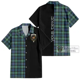 Baillie Ancient Tartan Short Sleeve Button Shirt with Family Crest and Half Of Me Style