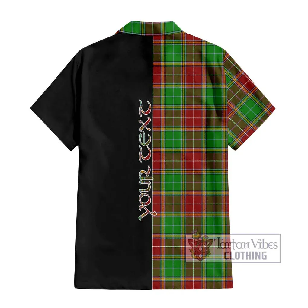 Baxter Modern Tartan Short Sleeve Button Shirt with Family Crest and Half Of Me Style