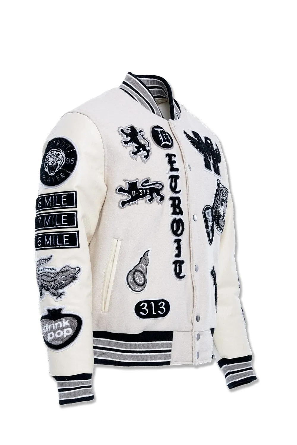 Big Men's Motown Varsity Jacket (Cream)