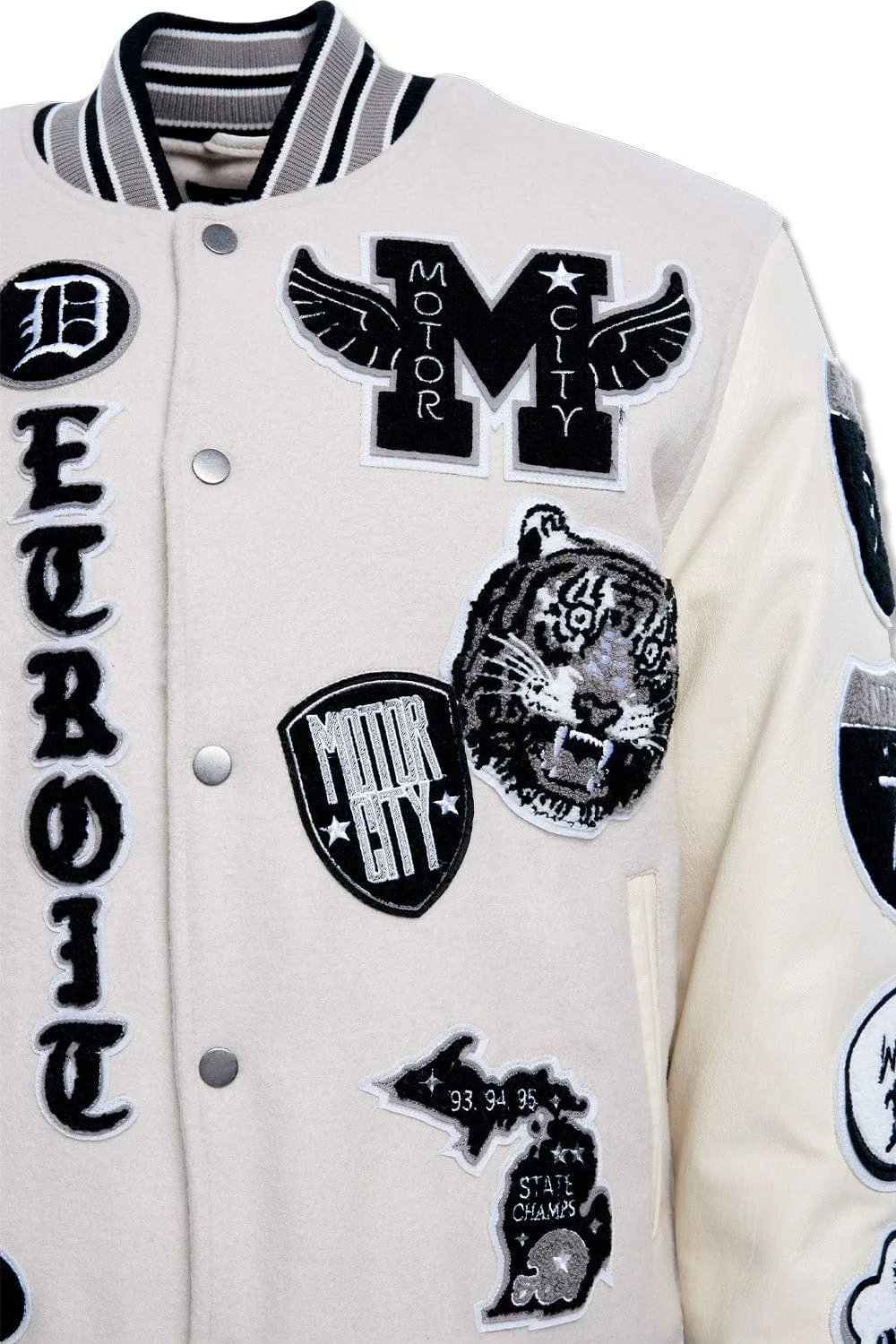 Big Men's Motown Varsity Jacket (Cream)