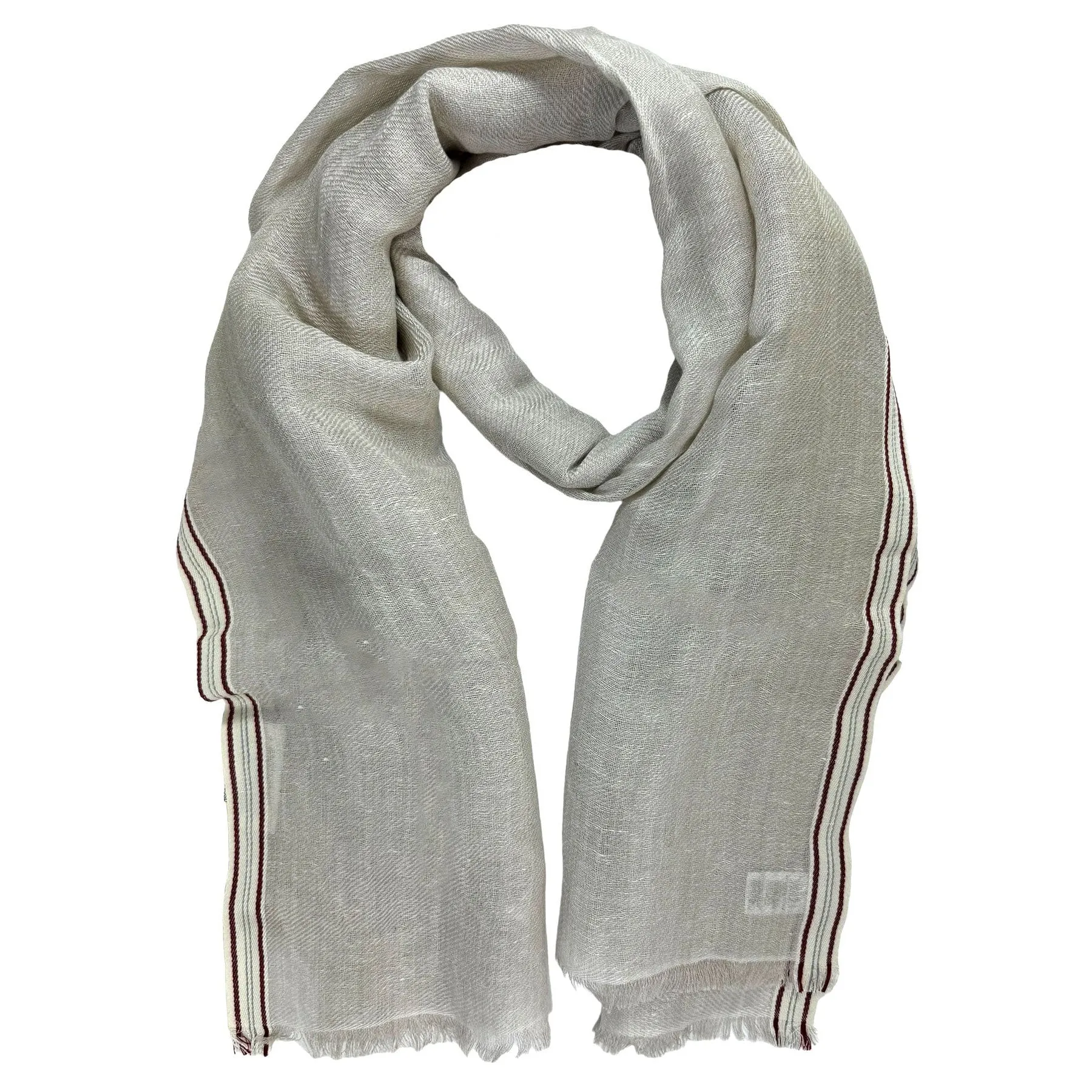 Brunello Cucinelli Scarf Beige Linen Cashmere SALE