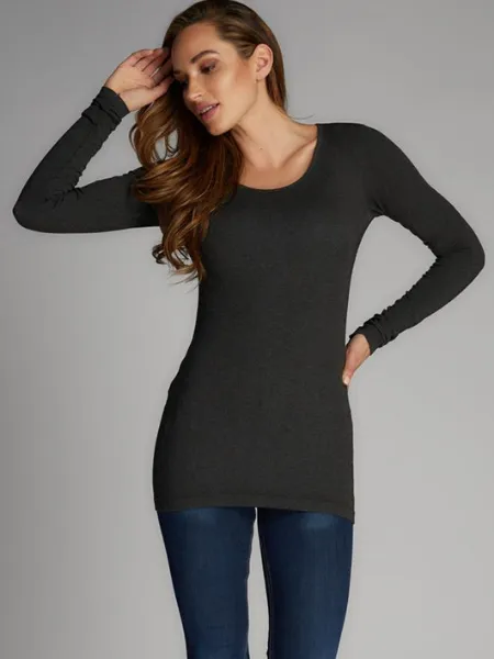 Cest Moi Bamboo Long Sleeve Scoop Neck