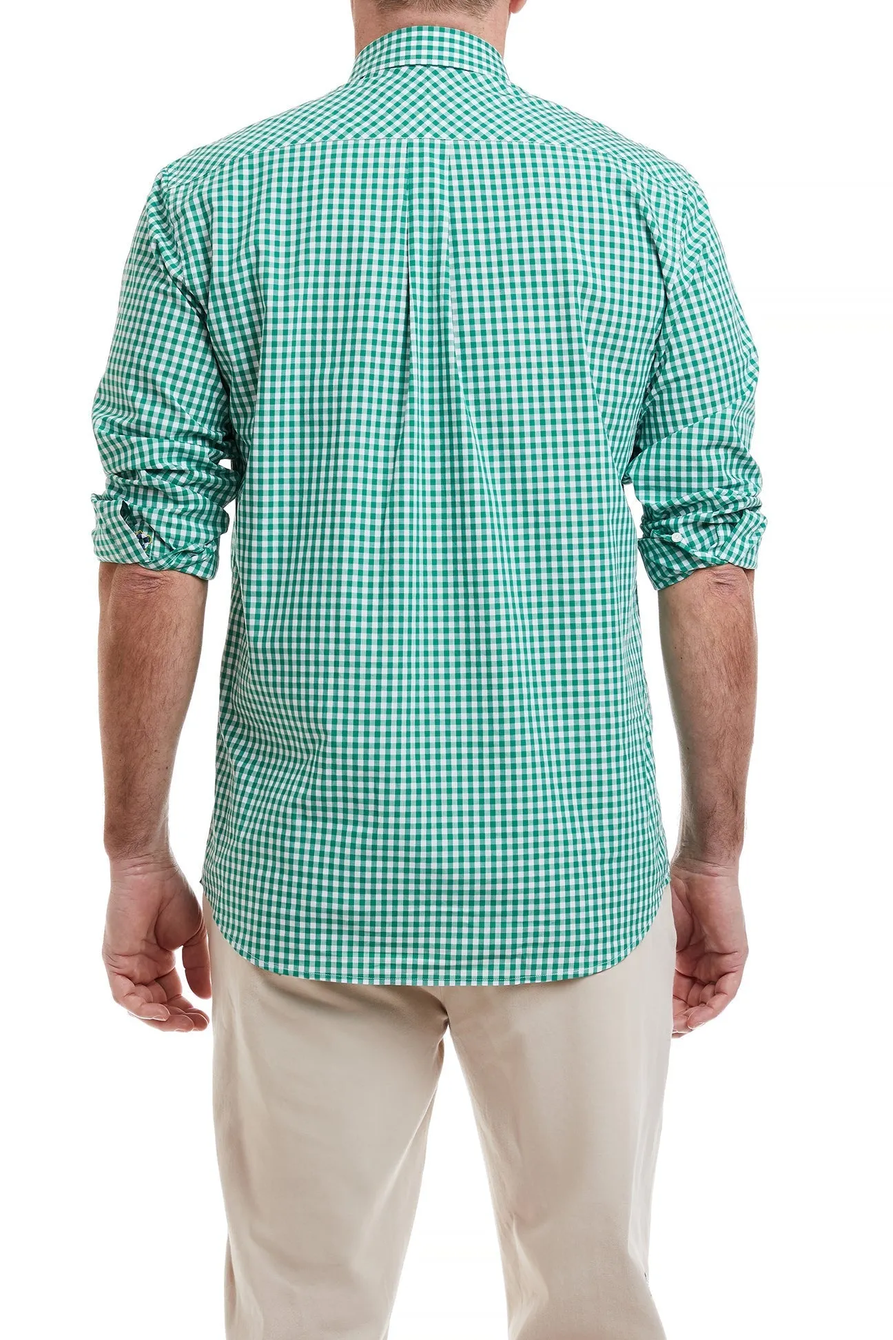 Chase Shirt Wide Gingham Green with Single Shamrock