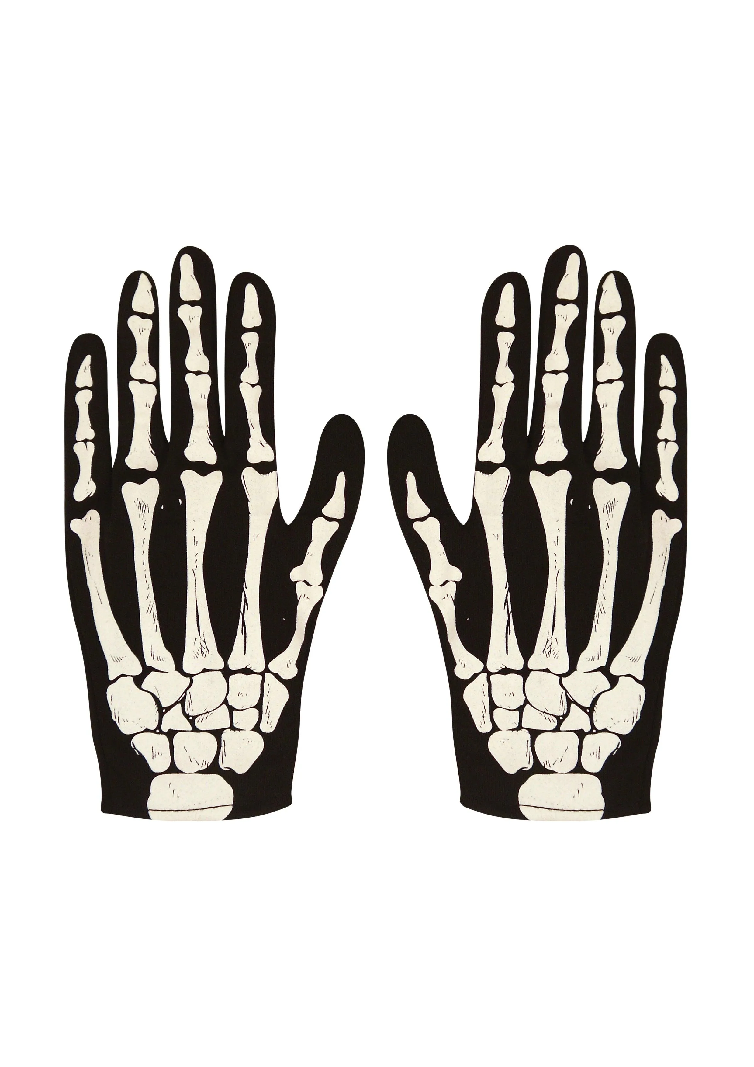 Children’s Skeleton Gloves Bone Print Spooky Halloween Kids Boys Fancy Dress Party Costume Gloves