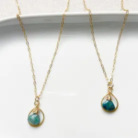 Chrysocolla Teardrop Infinity Necklace