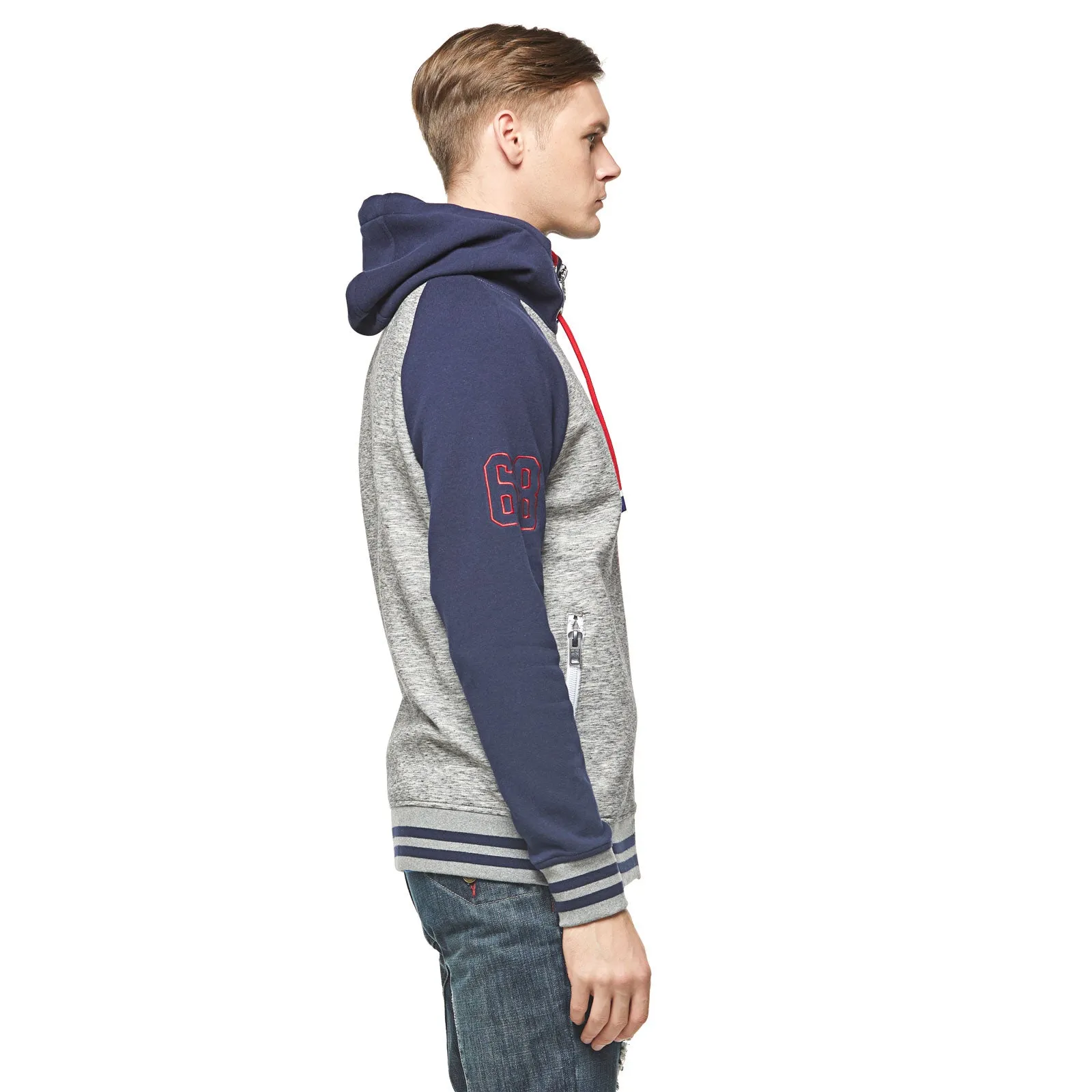 Contrast stretch Scuba Hoodie Sweatshirt