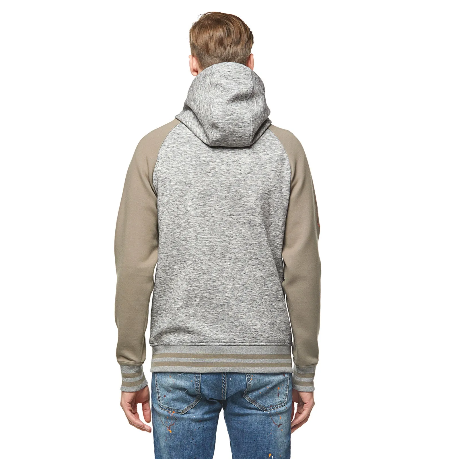 Contrast stretch Scuba Hoodie Sweatshirt