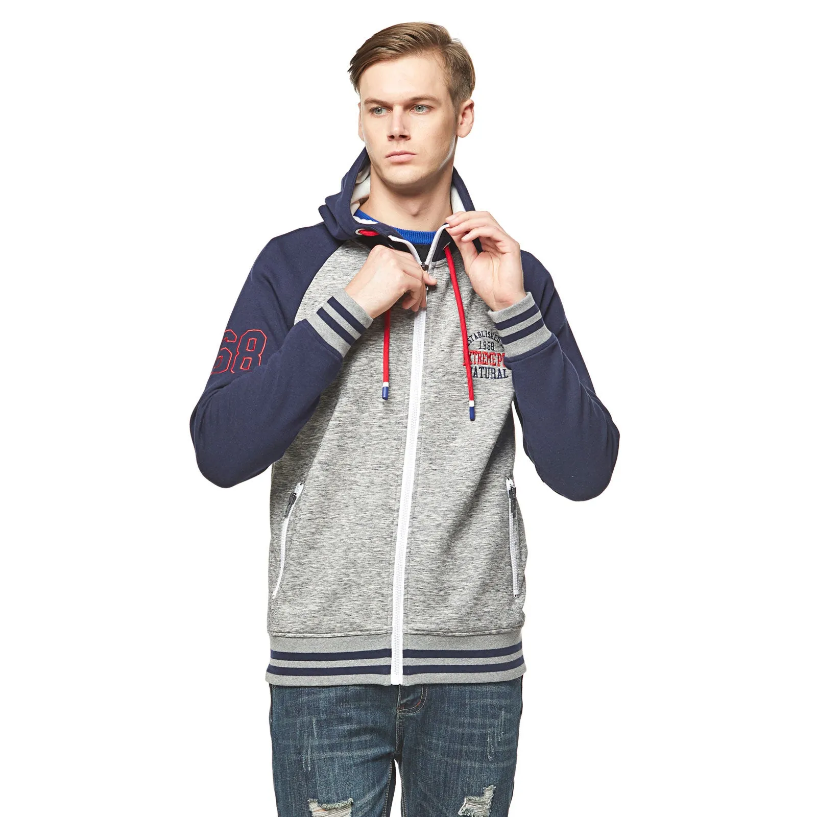 Contrast stretch Scuba Hoodie Sweatshirt