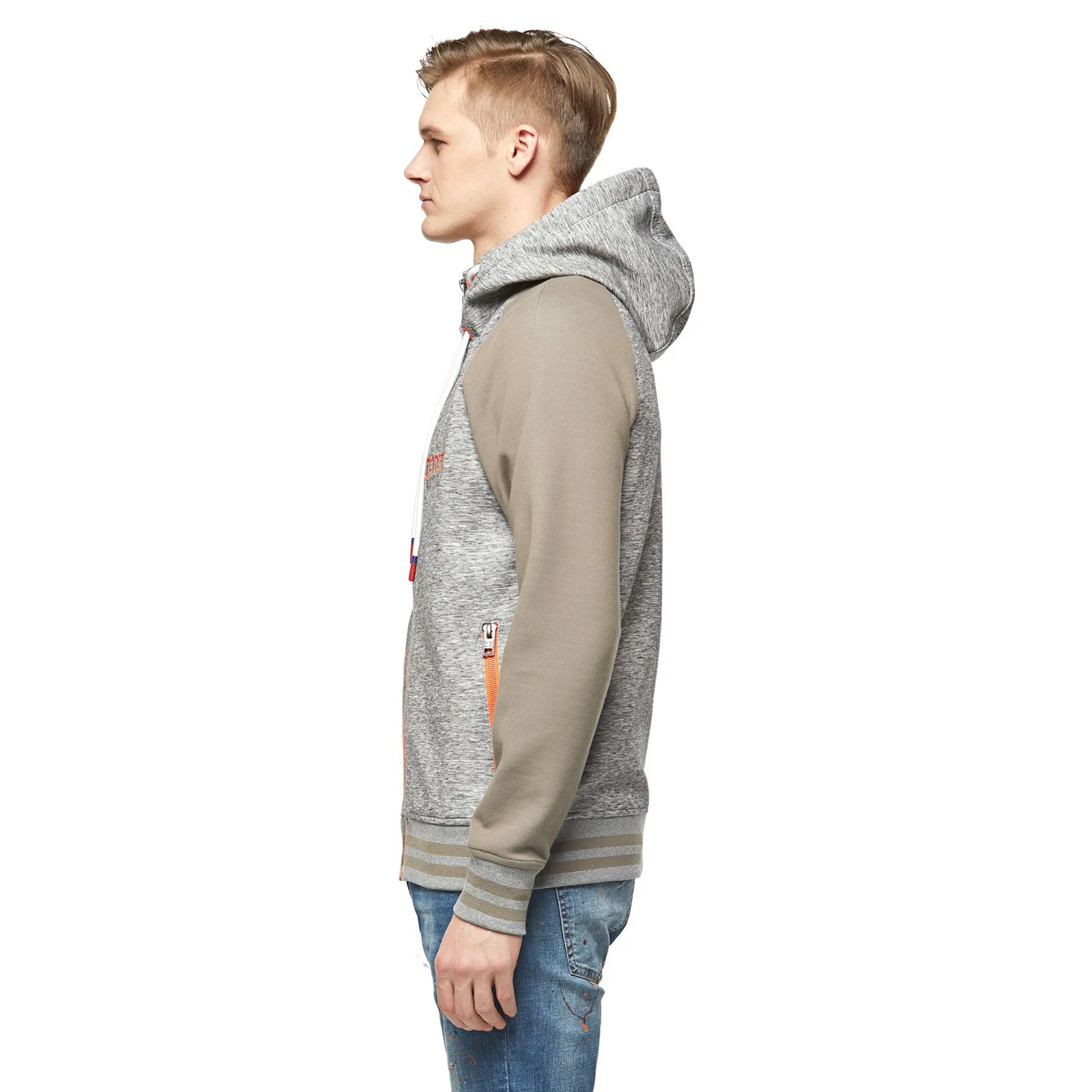 Contrast stretch Scuba Hoodie Sweatshirt