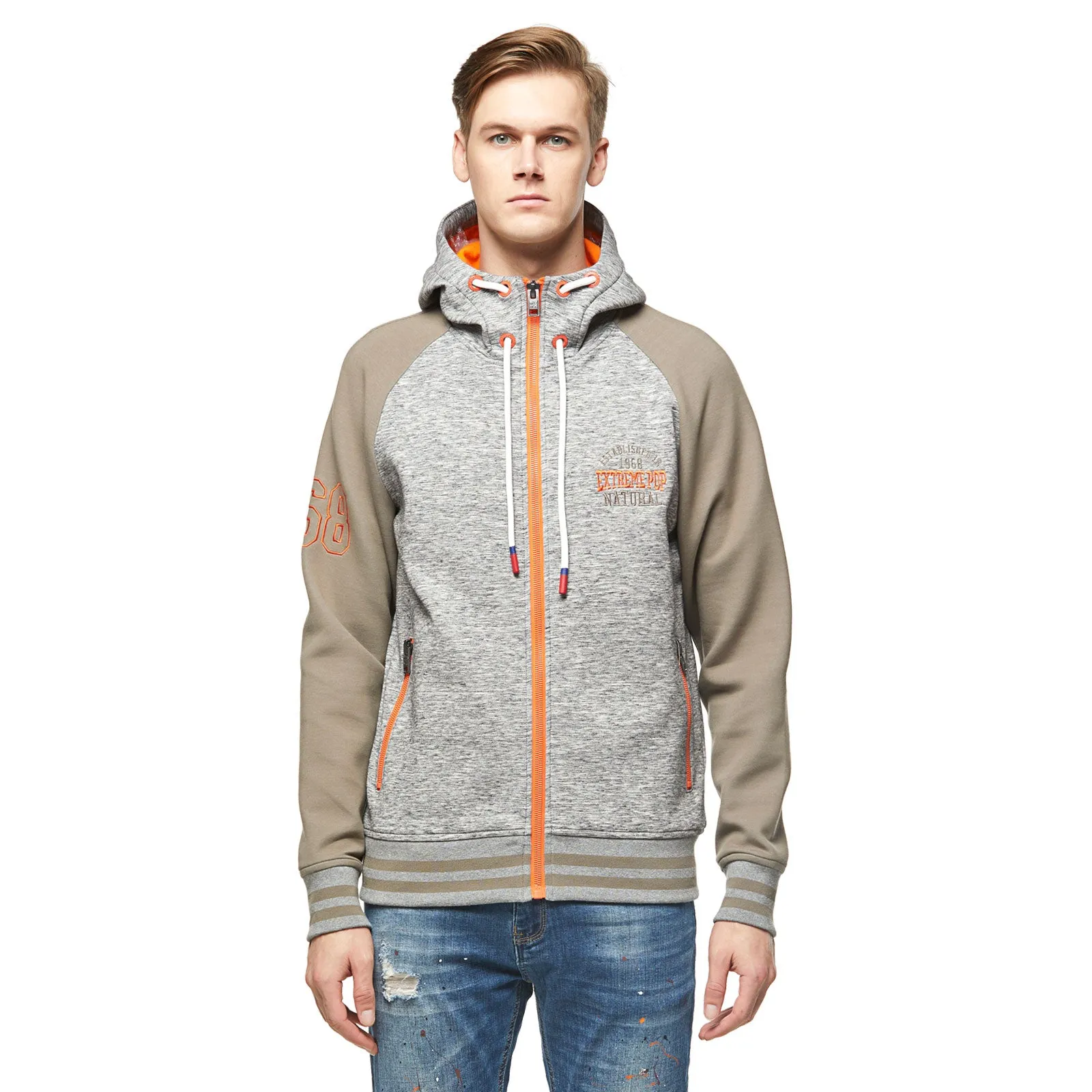 Contrast stretch Scuba Hoodie Sweatshirt