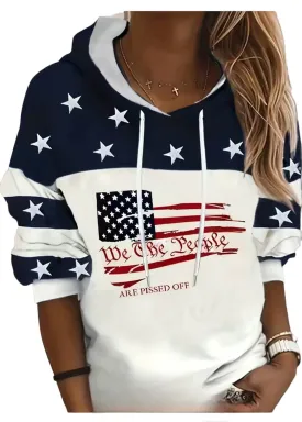 Copy of Andrea’s Deals Flag Print Drawstring Hoodie Large