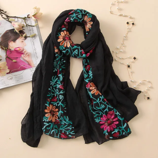 Cotton Vintage Floral Printed Scarf Bandana Shawl #9102