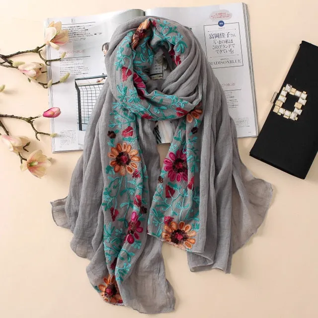 Cotton Vintage Floral Printed Scarf Bandana Shawl #9102