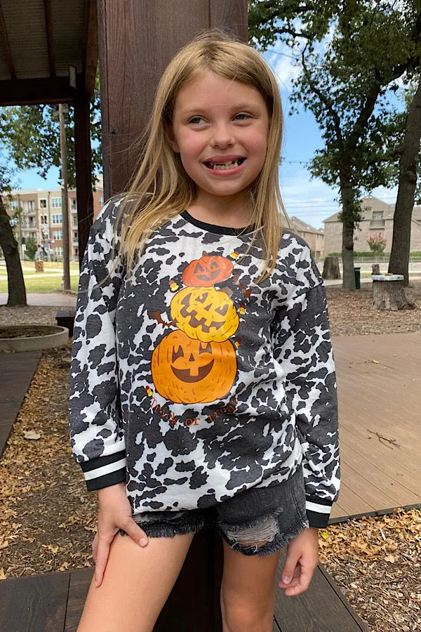 Cow Halloween printed long sleeve children t-shirt DLH0821-5