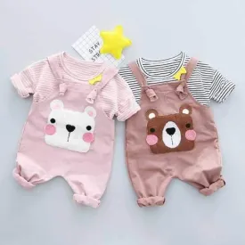 Cute Kids Suspender Clothing Set