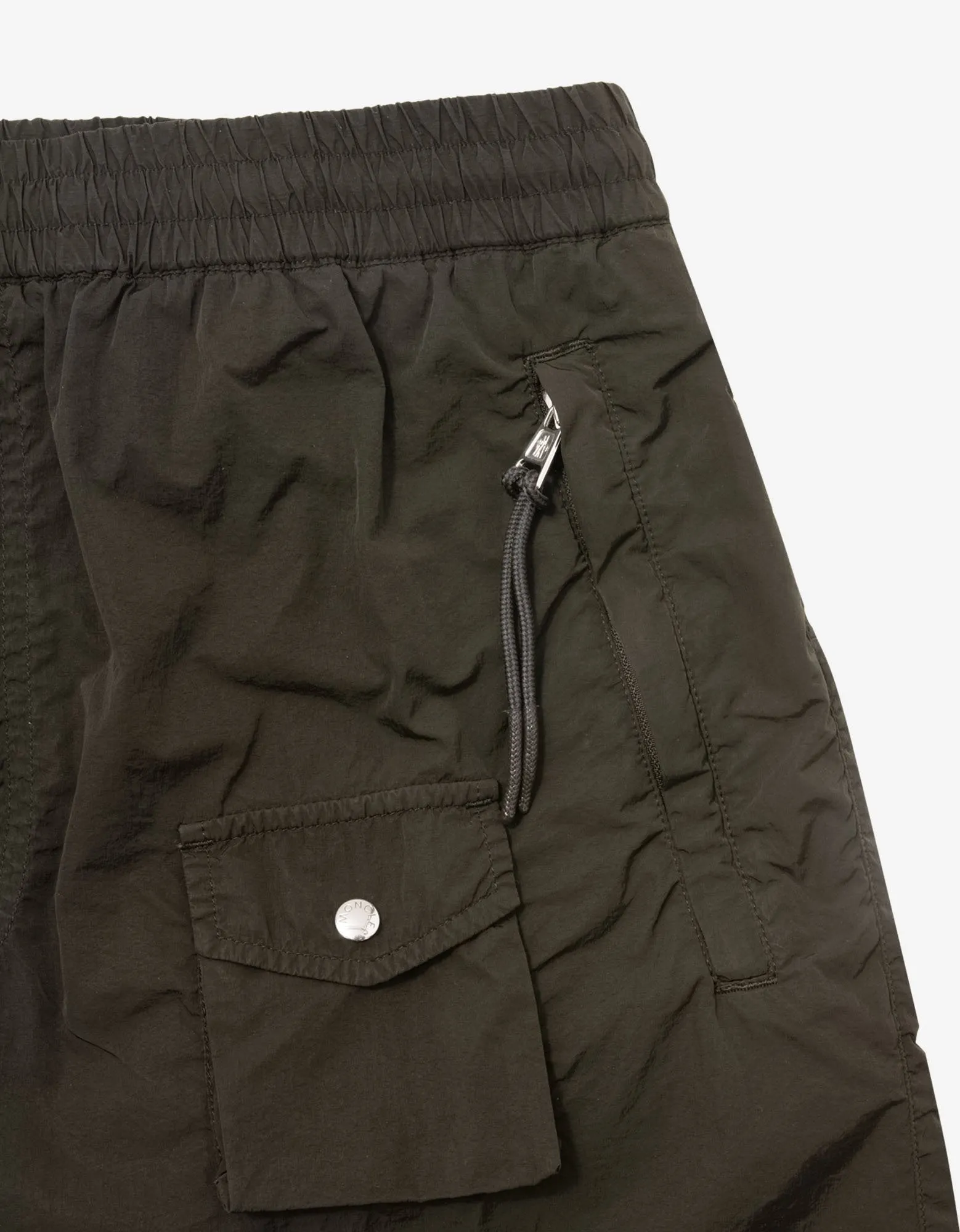 Dark Green Nylon Bermuda Shorts