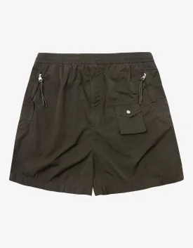 Dark Green Nylon Bermuda Shorts