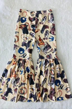 DLH1108-5 Fall western prints flare leg girls pant