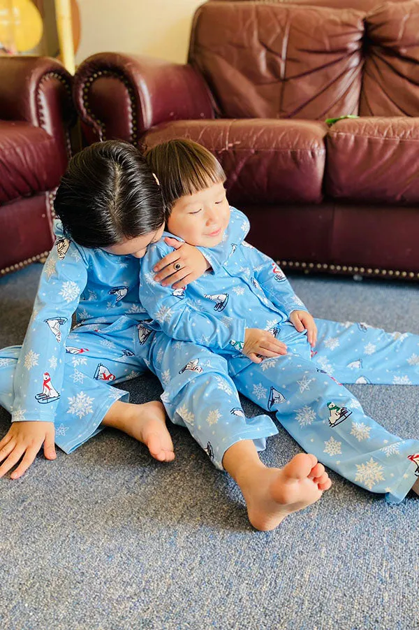 DLH2810 Winter/Fall snowflake Christmas kids pajamas sets wholesale