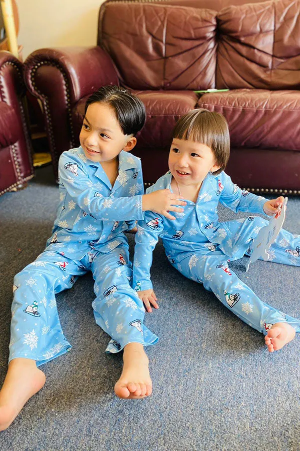 DLH2810 Winter/Fall snowflake Christmas kids pajamas sets wholesale