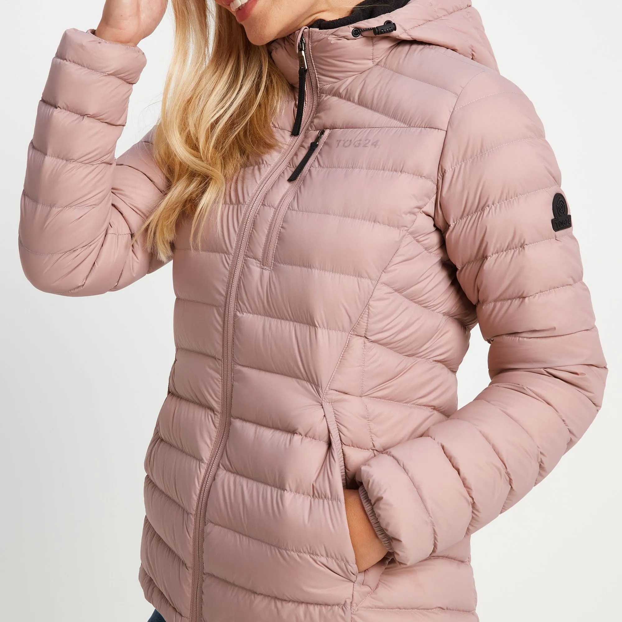 Drax Womens Hooded Down Jacket - Faded Pink