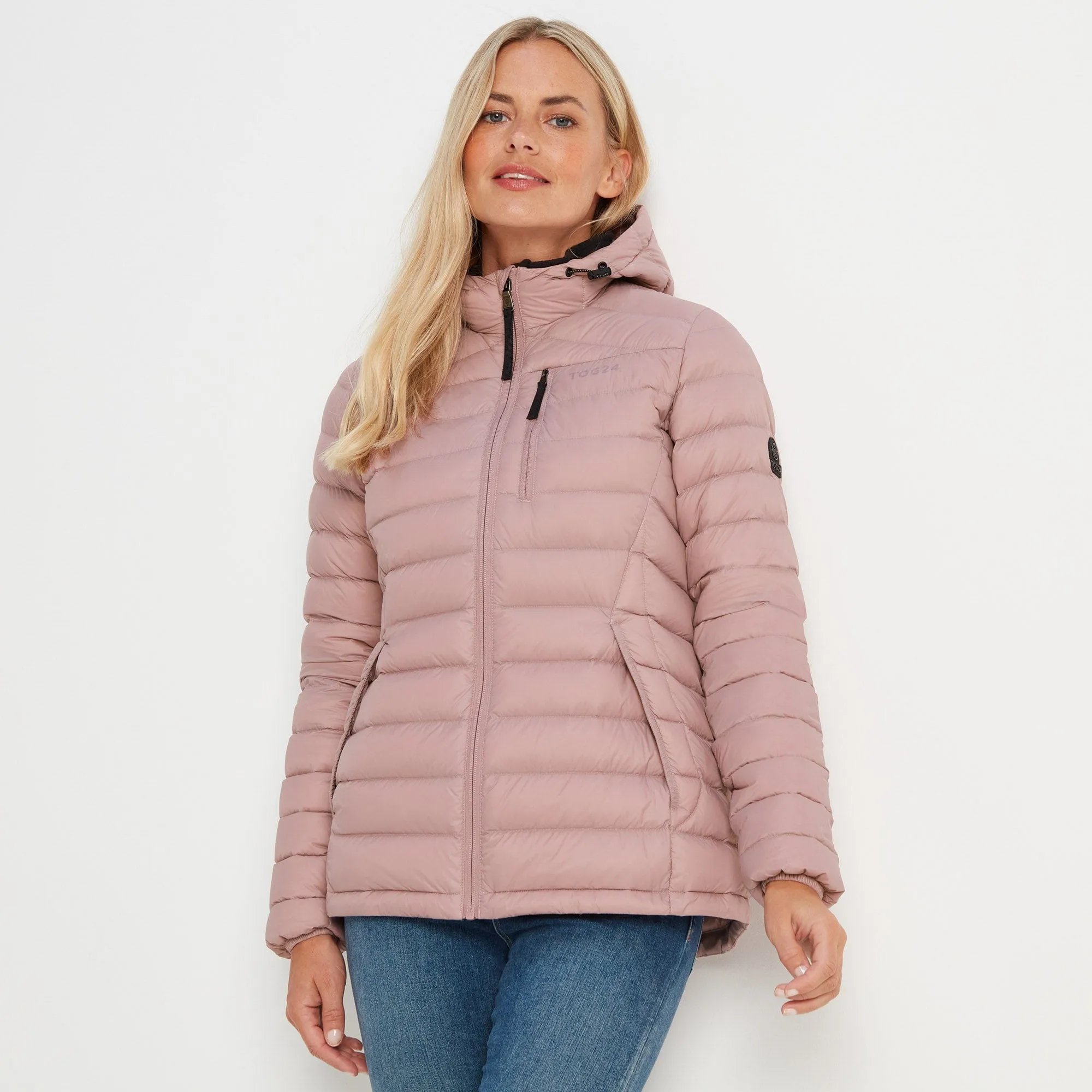 Drax Womens Hooded Down Jacket - Faded Pink