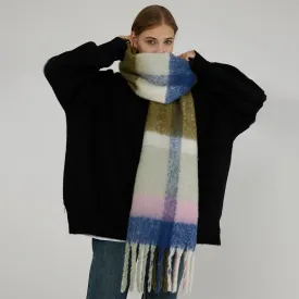 Elegant Minimalist Thickened Shawl Neck Scarves Autumn Winter Imitation Cashmere Scarf