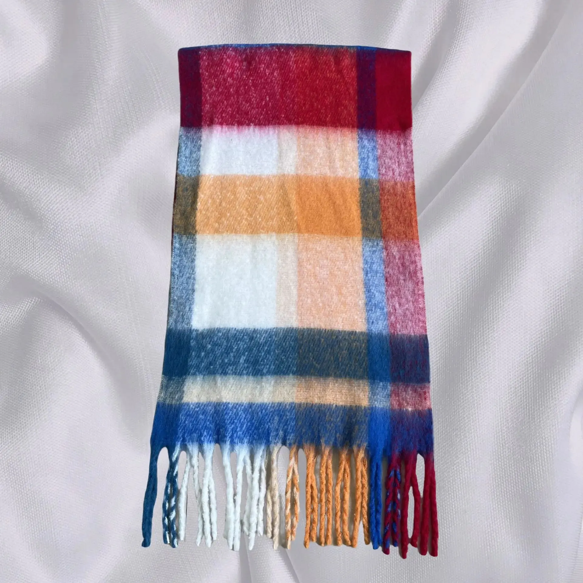 Elegant Minimalist Thickened Shawl Neck Scarves Autumn Winter Imitation Cashmere Scarf