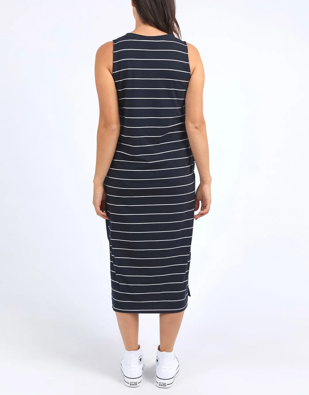 Elysian Dress - Navy And White Stripe