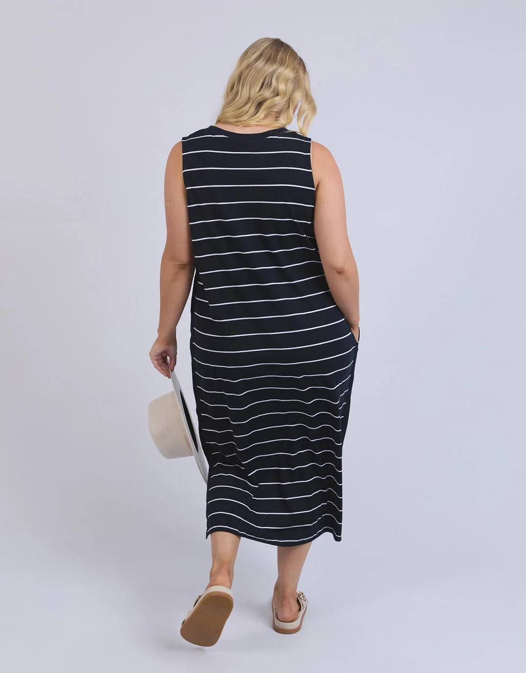 Elysian Dress - Navy And White Stripe