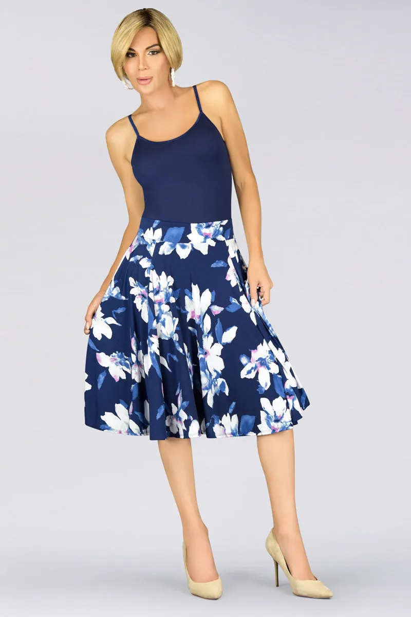 En Femme Flowing Swing Midi Skirt