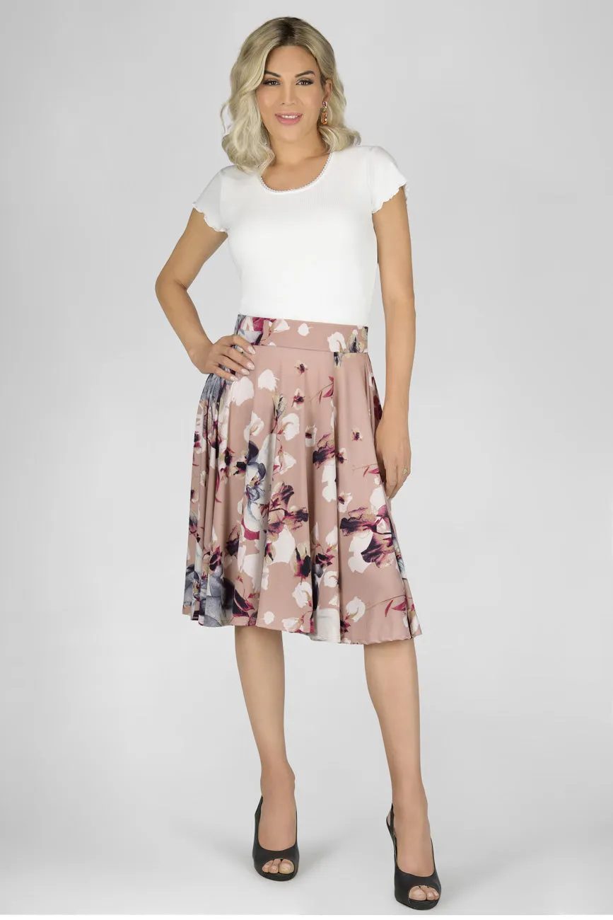 En Femme Flowing Swing Midi Skirt