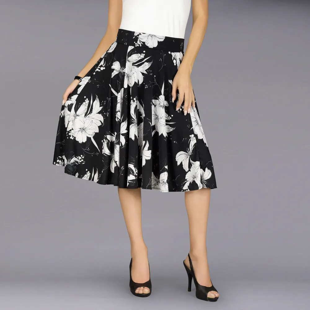 En Femme Flowing Swing Midi Skirt