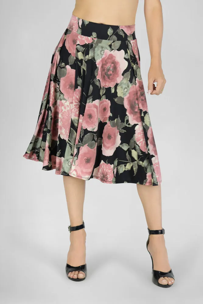 En Femme Flowing Swing Midi Skirt