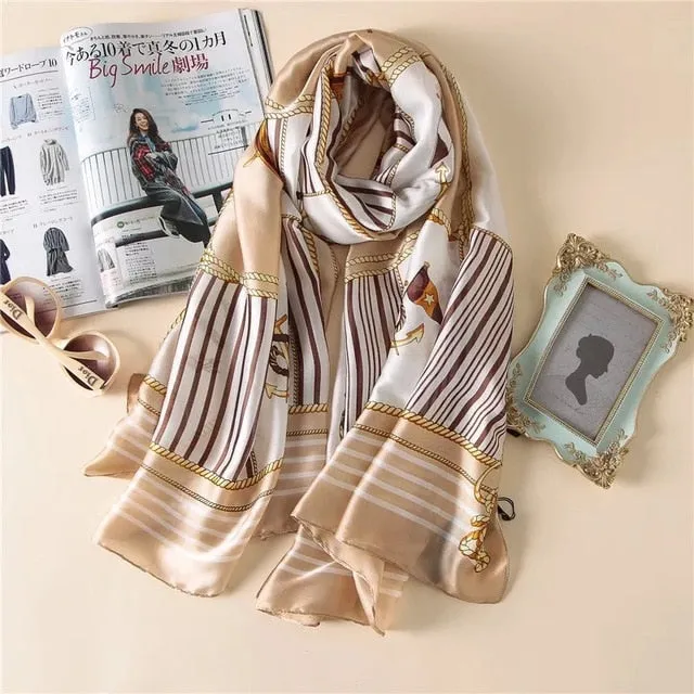 Fashion Silk Scarf Printed Bandana Shawl #LZ024