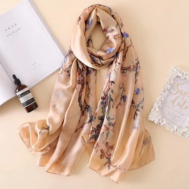 Fashion Silk Scarf Printed Bandana Shawl #LZ024