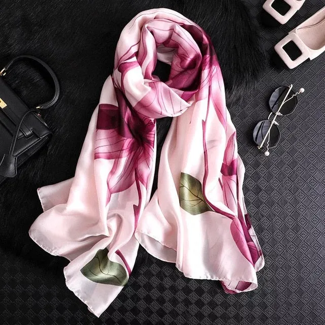 Fashion Silk Scarf Printed Bandana Shawl #LZ024