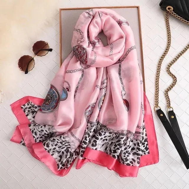 Fashion Silk Scarf Printed Bandana Shawl #LZ024