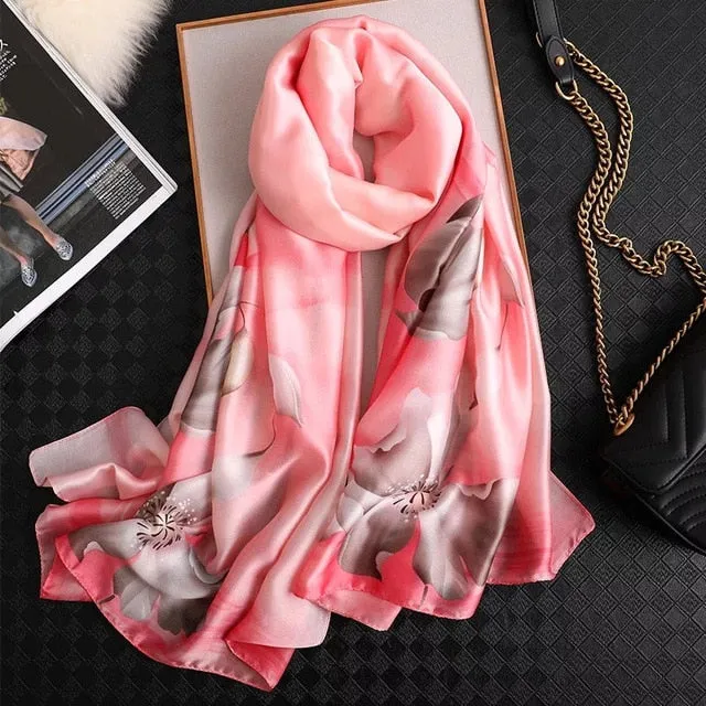 Fashion Silk Scarf Printed Bandana Shawl #LZ024