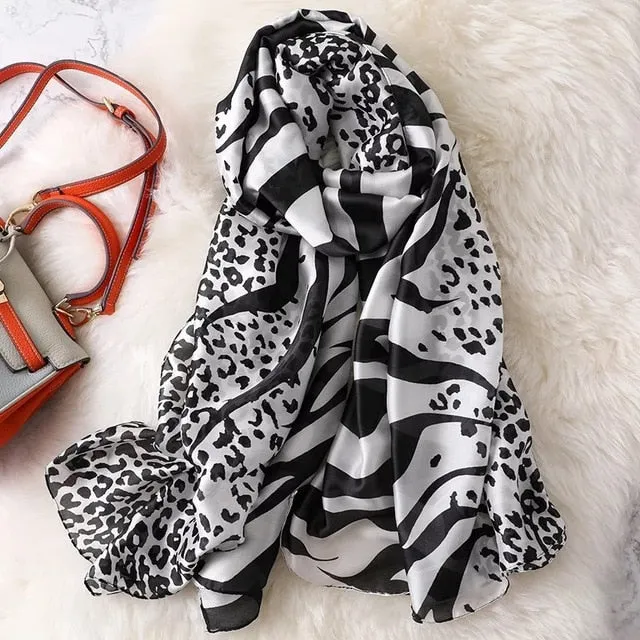 Fashion Silk Scarf Printed Bandana Shawl #LZ024