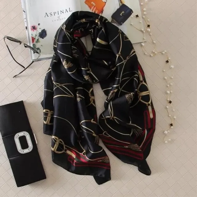 Fashion Silk Scarf Printed Bandana Shawl #LZ024