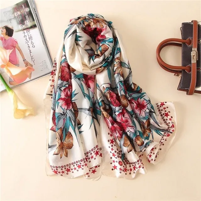 Fashion Silk Scarf Printed Bandana Shawl #LZ024